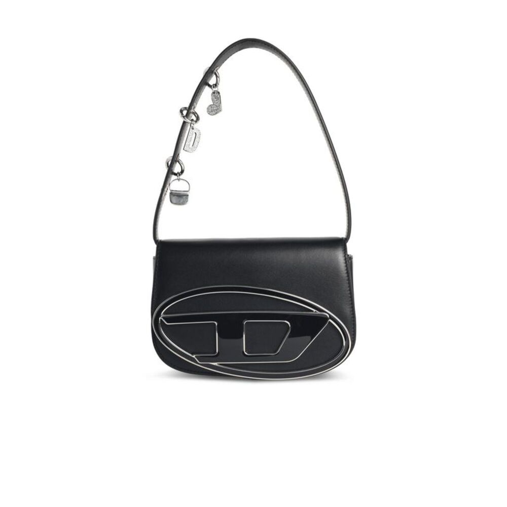 Diesel '1Dr' Black Leather Shoulder Bag Women